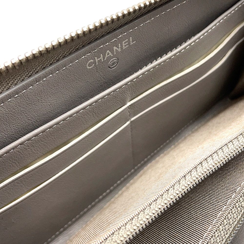 Chanel Wallet Quilted Classic Long Zip CC Logo Patent — view 8