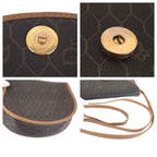 Dior Vintage Honeycomb Pattern Brown Beige Shoulder Bag Pochette — view 5