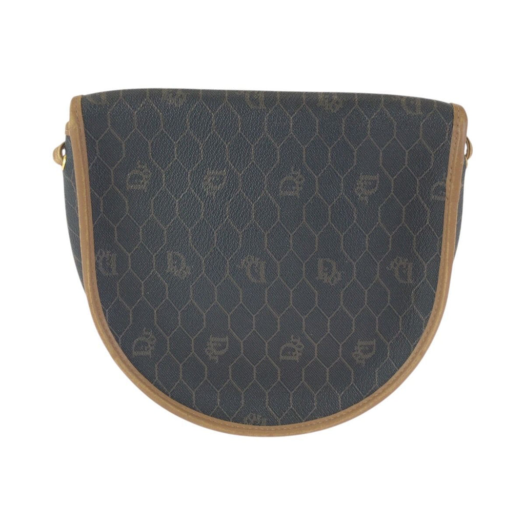 Dior Vintage Honeycomb Pattern Brown Beige Shoulder Bag Pochette — view 2