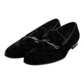 Louis Vuitton Damier Opera Shoes Slip on Black Leather Velour