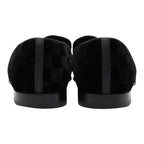 Louis Vuitton Damier Opera Shoes Slip on Black Leather Velour — view 3