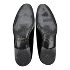 Louis Vuitton Damier Opera Shoes Slip on Black Leather Velour — view 5