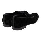 Louis Vuitton Damier Opera Shoes Slip on Black Leather Velour — view 2