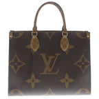 Louis Vuitton Monogram Reverse On The Go MM Tote Brown Leather Gold