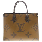 Louis Vuitton Monogram Reverse On The Go MM Tote Brown Leather Gold — view 2