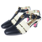 Gucci Double Backstrap Sandals Shoes Black White — view 2