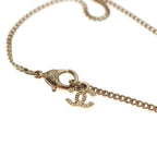Chanel CC Logo Rhinestone Necklace Pendant Chain Gold — view 4