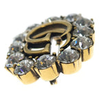 Gucci GG Rhinestone Pin Badge Brooch Gold — view 3