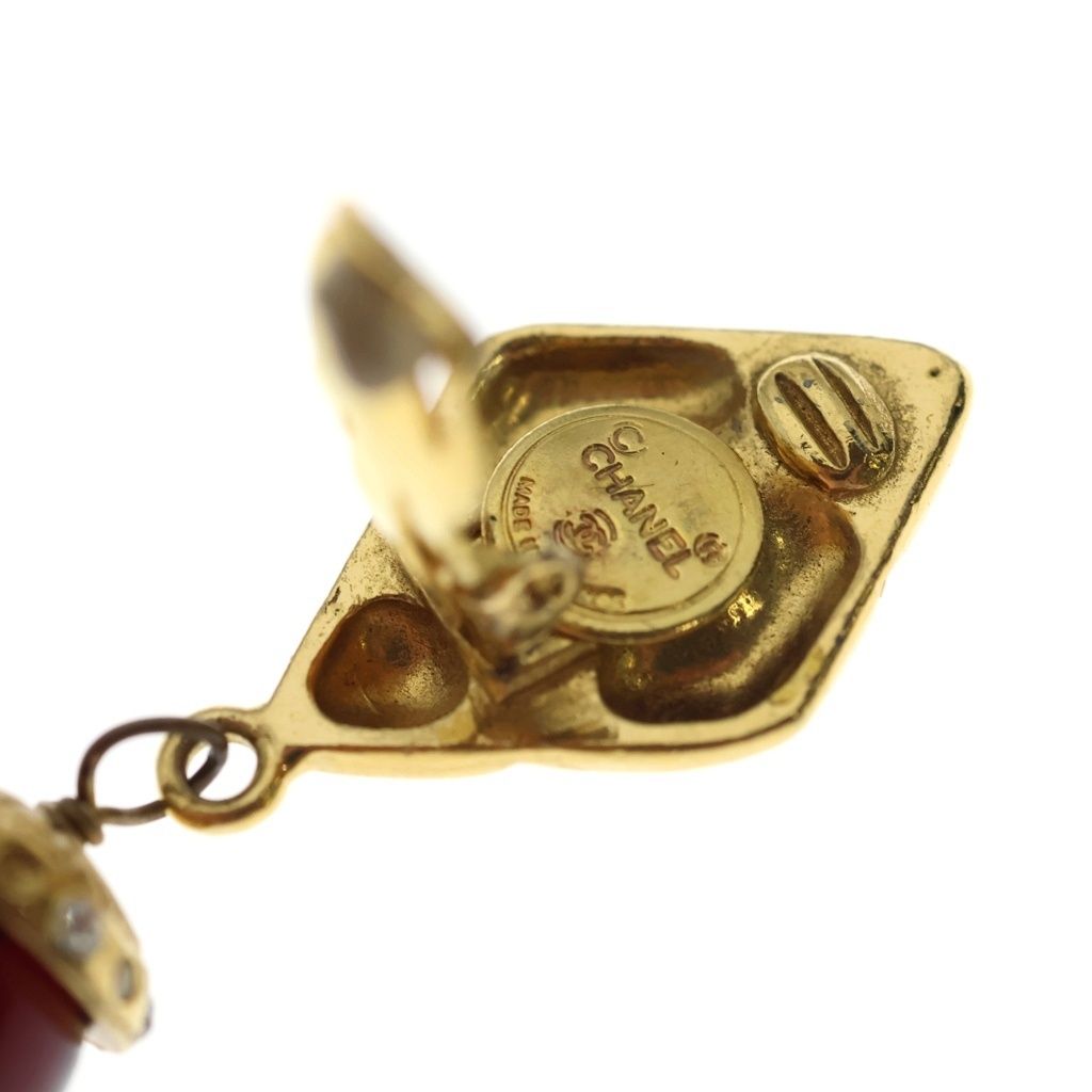 Chanel Crystal Rhinestone Earrings Gold — view 6