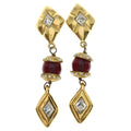 Chanel Crystal Rhinestone Earrings Gold