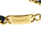 Chanel Cambon CC Logo Plate Leather Chain Belt Gold — view 4