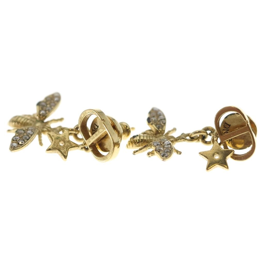 Dior CD Logo Be Drop Earrings Gold — view 3