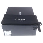 Chanel CC Logo Leather Heels Short Boots Shoes Black — view 6