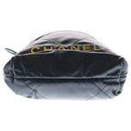 Chanel 22 Mini Calfskin Leather Chain Shoulder Bag Black Gold — view 5