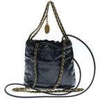 Chanel 22 Mini Calfskin Leather Chain Shoulder Bag Black Gold — view 2