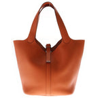 Hermes Picotin MM Taurillon Clemence Leather Orange Silver