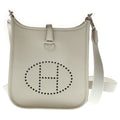 Hermes Evelyne TPM Beton Taurillon Shoulder Bag Ivory Leather Silver