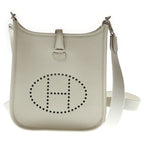 Hermes Evelyne TPM Beton Taurillon Shoulder Bag Ivory Leather Silver