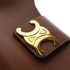 Celine Ava Triomphe Shoulder Bag Brown Leather — view 6