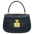 Gucci Lock Handbag Leather Navy Bag
