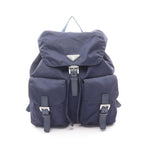 Prada Backpack Navy Nylon Saffiano Leather Triangle Logo