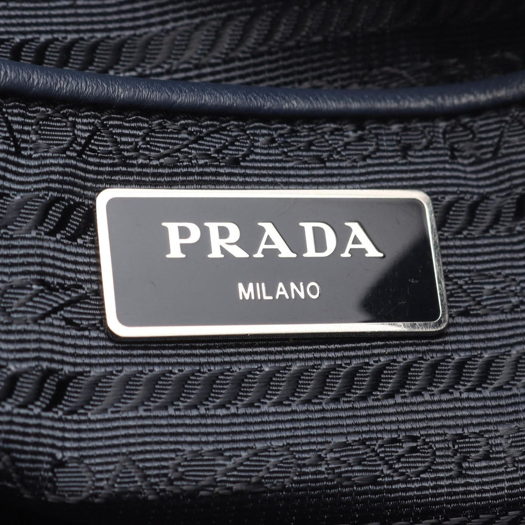 Prada Backpack Navy Nylon Saffiano Leather Triangle Logo — view 4