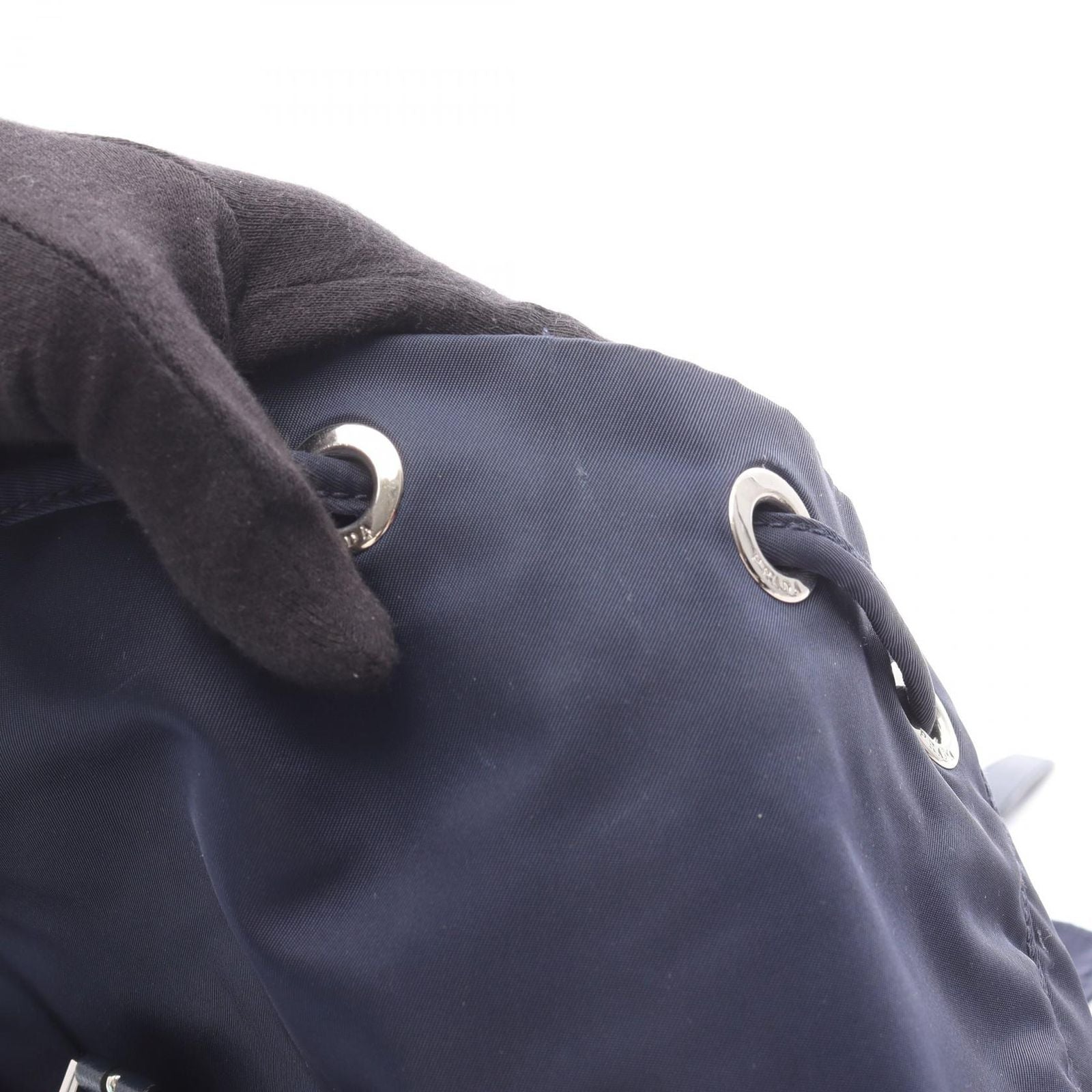 Prada Backpack Navy Nylon Saffiano Leather Triangle Logo — view 7