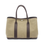 Hermes Tote Garden Party PM Khaki Ebene Leather