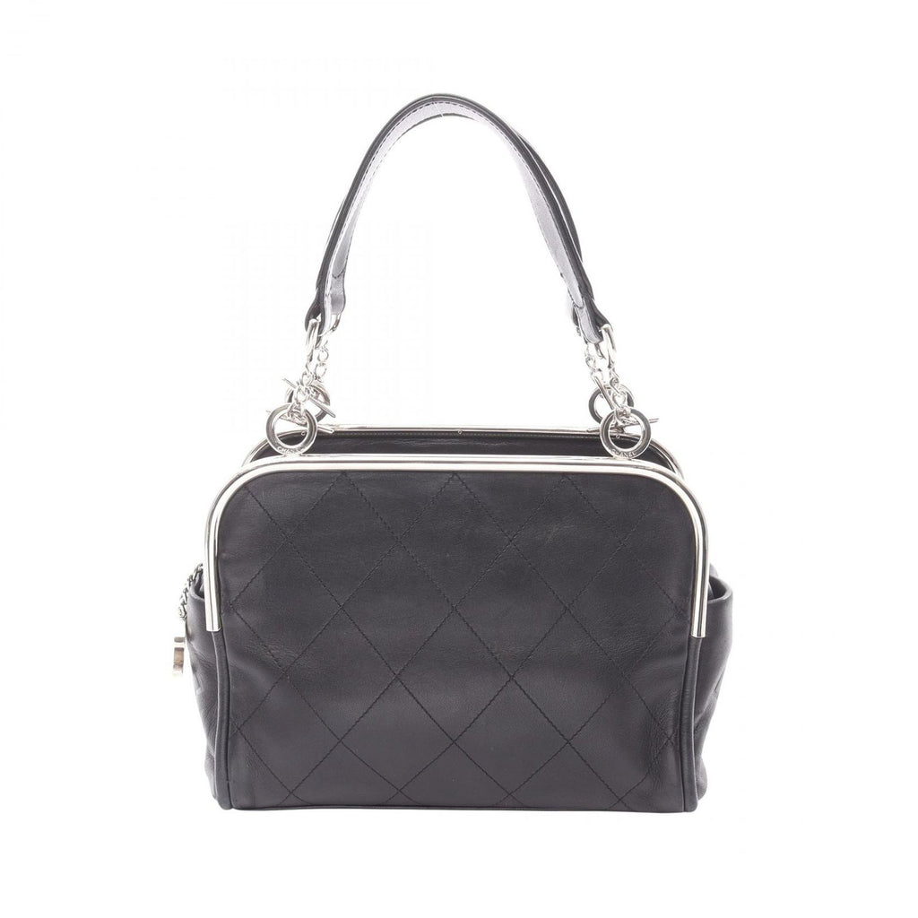 Chanel Handbag Quilted Black Lambskin Coco Charm