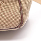 Prada Shoulder Bag Logo Jacquard Beige Canvas Leather Ribbon — view 6