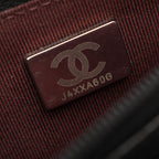 Chanel Shoulder Bag Quilted Black Caviar Leather Chain Wallet — view 5