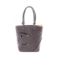 Chanel Tote Cambon Line Dark Brown Leather Patent