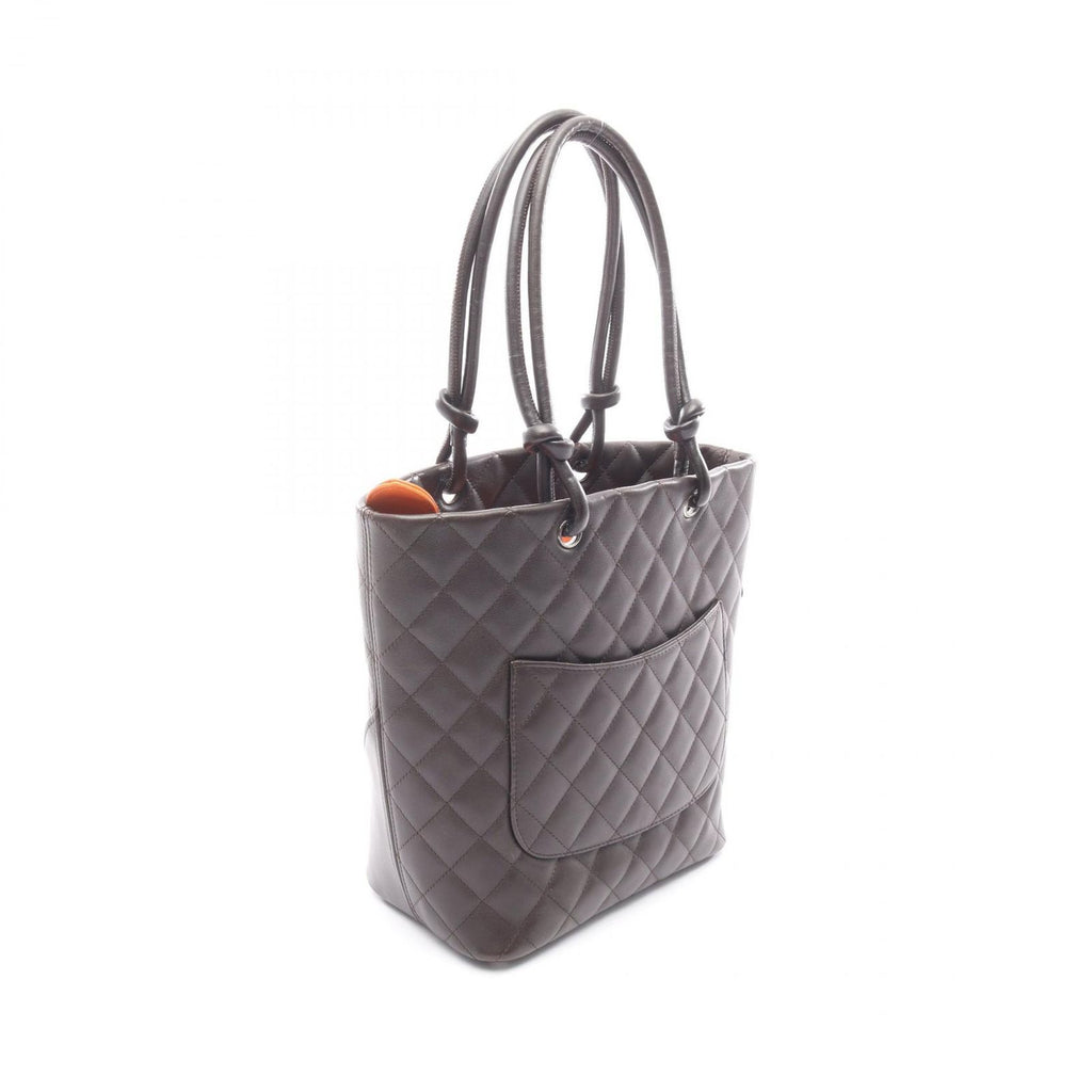 Chanel Tote Cambon Line Dark Brown Leather Patent — view 2