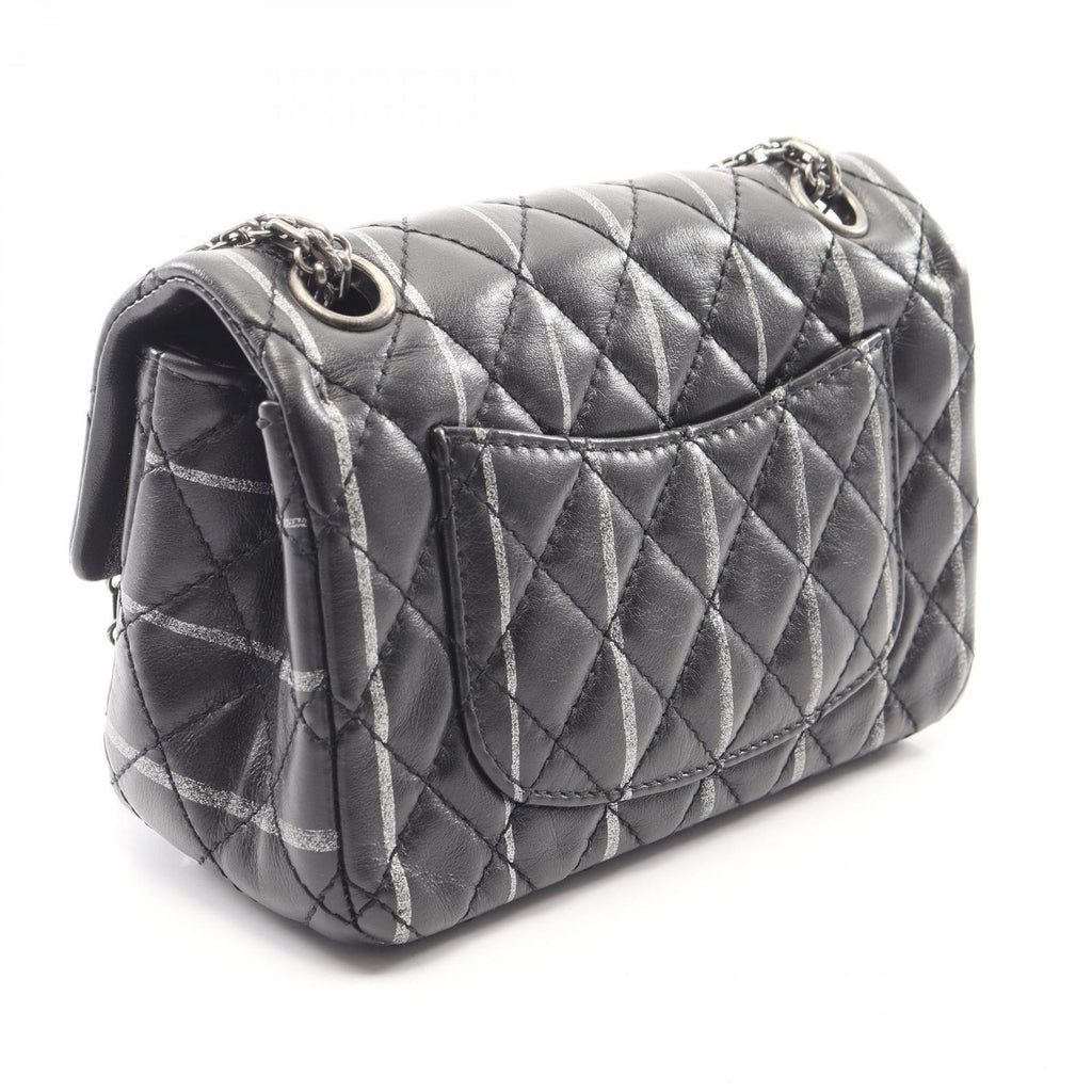 Chanel Shoulder Bag 2.55 Mini Quilted Black Lambskin Chain — view 2