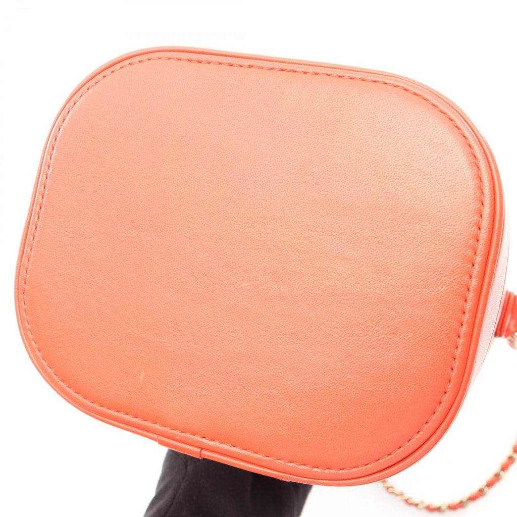 Chanel Handbag CC Logo 2-Way Orange Red Lambskin CC Vanity Chain — view 8
