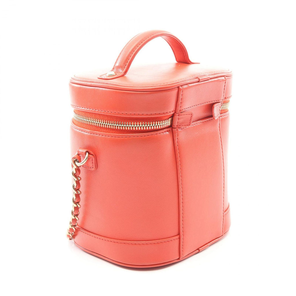Chanel Handbag CC Logo 2-Way Orange Red Lambskin CC Vanity Chain — view 2