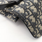 Dior Waist Bag Saddle White Jacquard Navy Canvas Leather — view 7