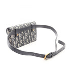 Dior Waist Bag Saddle White Jacquard Navy Canvas Leather — view 2