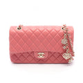 Chanel Shoulder Bag Quilted Single Flap Pink Leather Chain