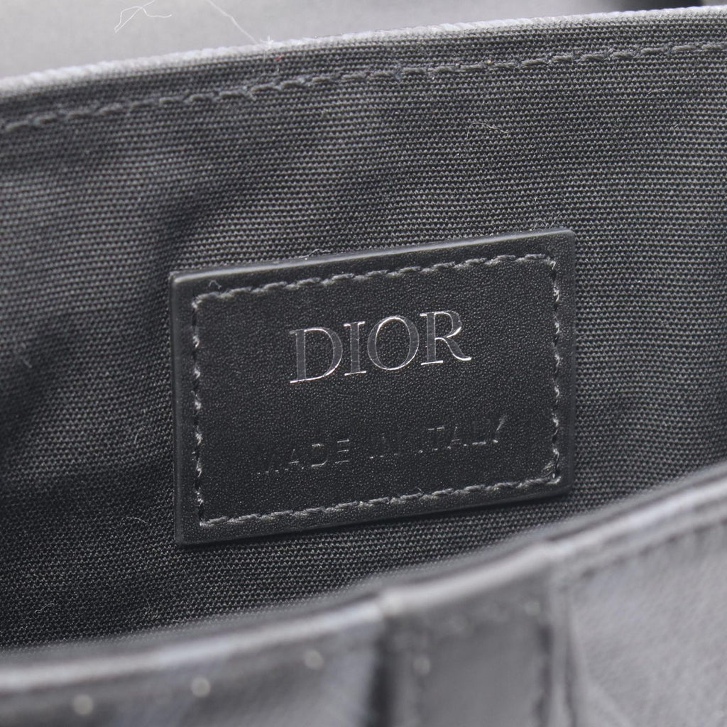 Dior Waist Bag Saddle Mini CD Diamond Black Canvas Leather CD — view 4