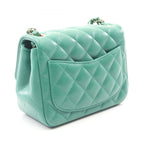 Chanel Shoulder Bag Mini Quilted Green Lambskin Chain — view 2