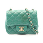 Chanel Shoulder Bag Mini Quilted Green Lambskin Chain