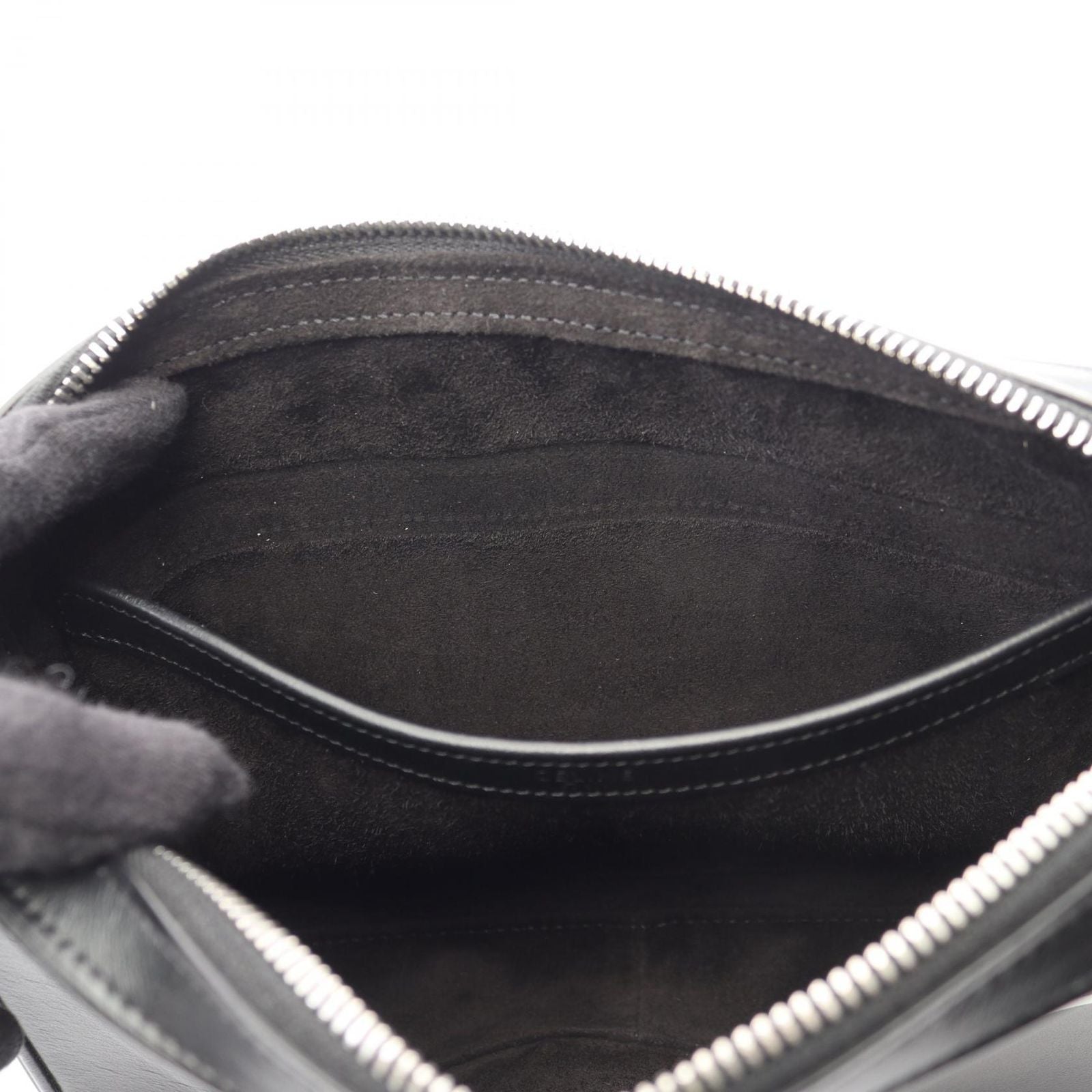 Celine Shoulder Bag Black Leather Triomphe — view 8