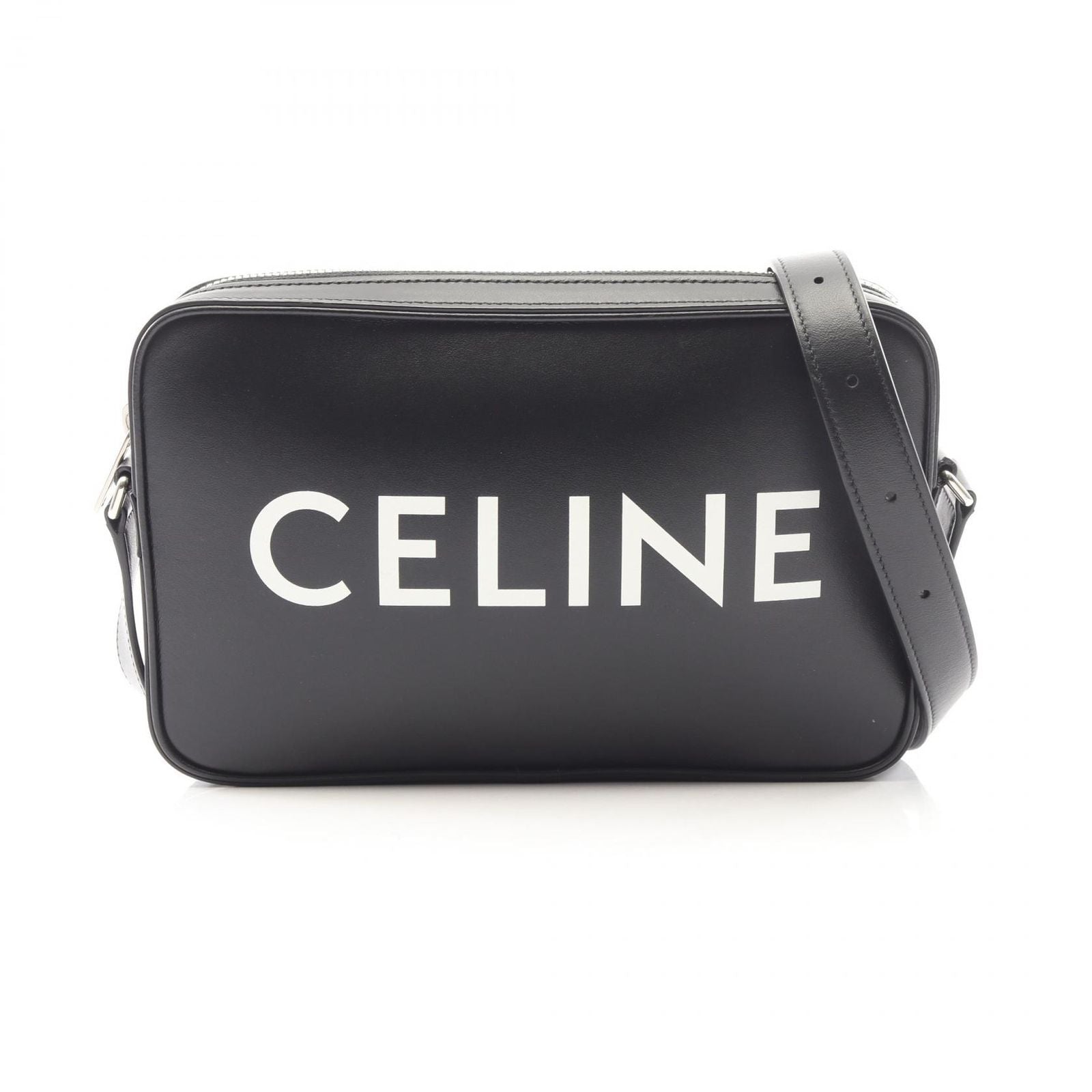 Celine Shoulder Bag Black Leather Triomphe