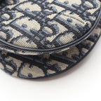 Dior Saddle Bag Mini Oblique Peacock 2-Way Navy Canvas Leather — view 6