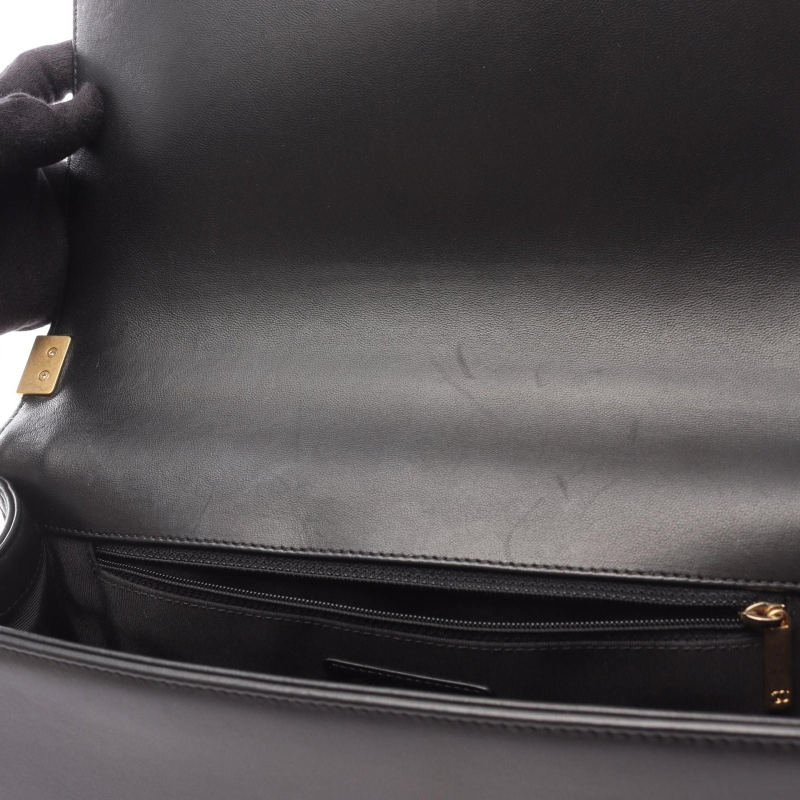 Chanel Shoulder Bag Large Quilted Black Lambskin Chain — view 6