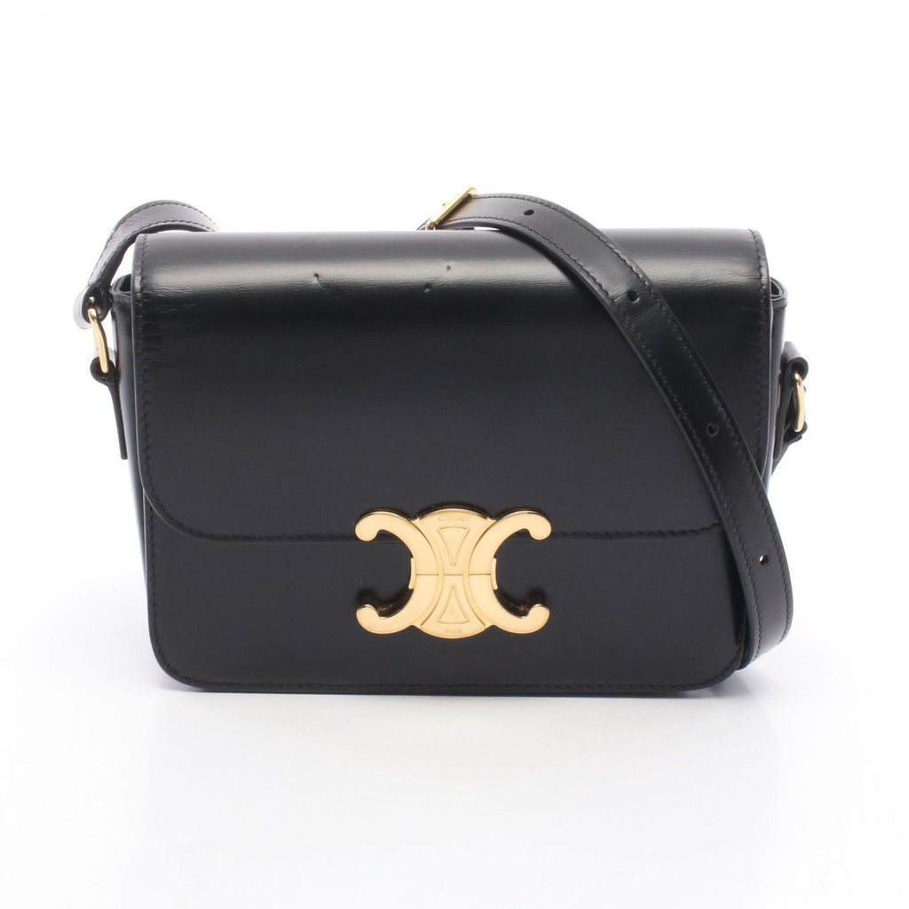 Celine Shoulder Bag Teen Triomphe Black Leather