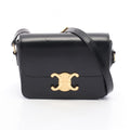 Celine Shoulder Bag Teen Triomphe Black Leather