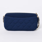 Chanel Chain Wallet Quilted CC Logo Navy Blue Gold Shoulder Bag — view 2