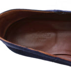 Hermes Saga Suede Loafers Moccasins 41 Navy PJ — view 7